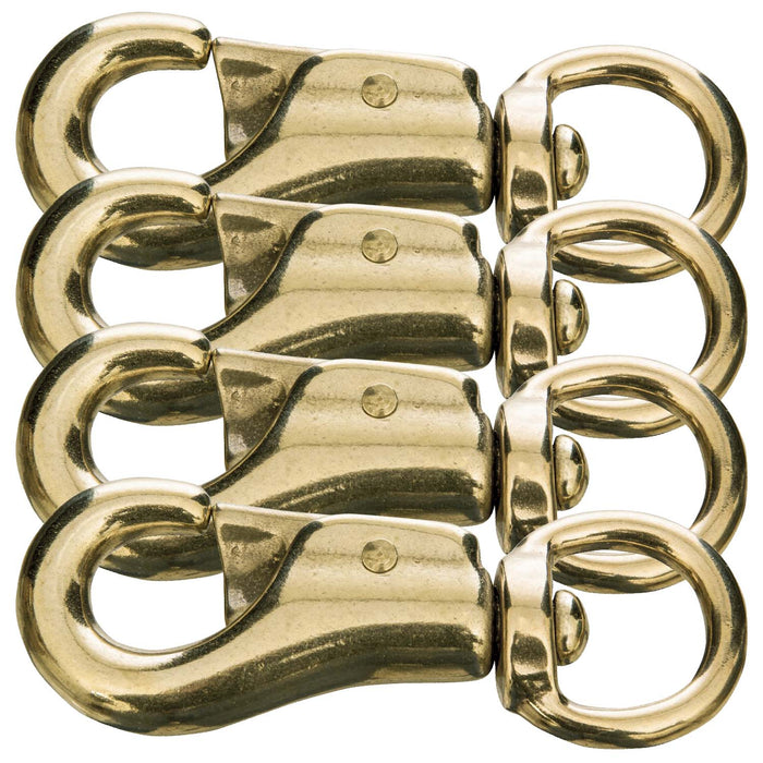 Jeffers Round Eye Bull Snap - IABQ-4 - Solid Brass - 3 - 3/4" L - 4 Pack - 5