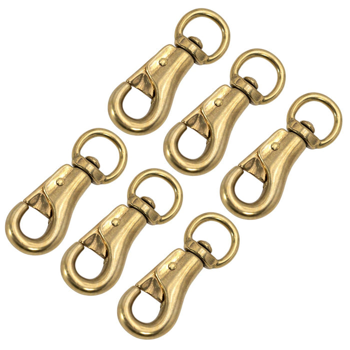 Jeffers Round Eye Bull Snap - IABQ-6 - Solid Brass - 3 - 3/4" L - 6 Pack - 10