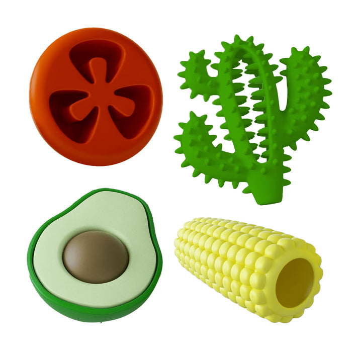 Jeffers Salsa Natural Rubber Dog Chew Toys, 4 pc, Medium - I7QG-KIT - Medium - 4 pc - 1