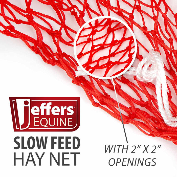 Jeffers Slow Feed 2" x 2" Nylon Hay Net for Horses, Red - XQEG-3PK - 3 - 13