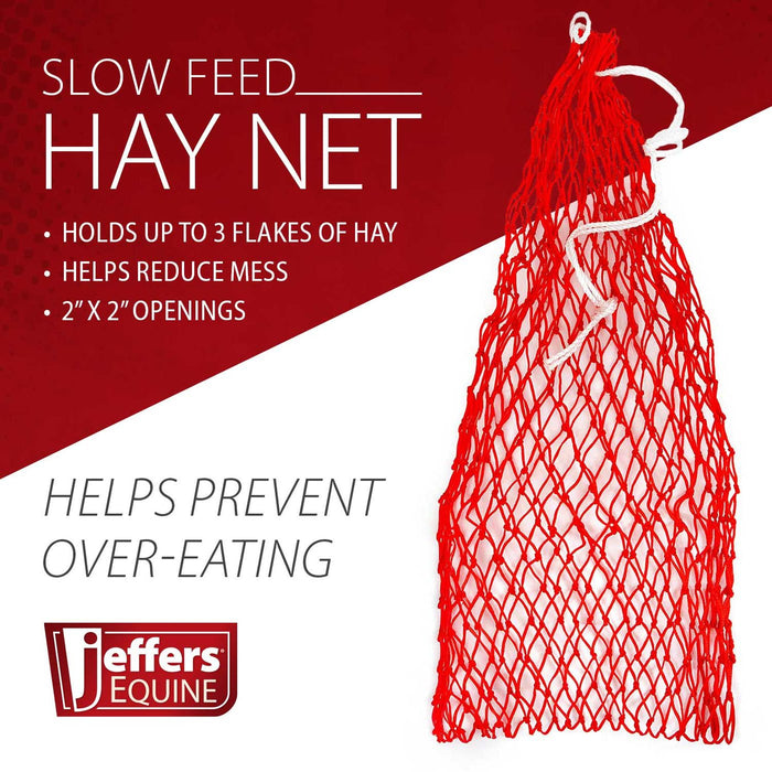 Jeffers Slow Feed 2" x 2" Nylon Hay Net for Horses, Red - XQEG-3PK - 3 - 12