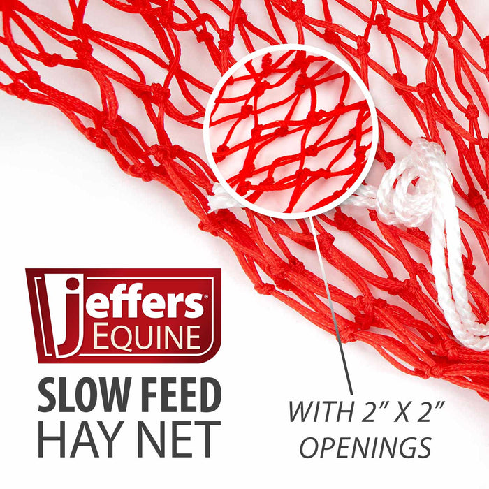 Jeffers Slow Feed 2" x 2" Nylon Hay Net for Horses, Red - XQEG - 1 - 4