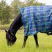 Jeffers Solaris 1200D Extended Neck Horse Turnout Blanket, 240g Fill - JEFCPC - PreSale Navy & Hunter Plaid - 66" - 2
