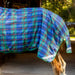Jeffers Solaris Draft Turnout Blanket – 1200D, 360g Heavy Weight, Standard Neck - JEFCPM - PreSale Navy & Hunter Plaid - 87" - 4