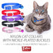 Jeffers Solid Adjustable Nylon Cat Collars - IDCQ - 10"L - Blue - 4