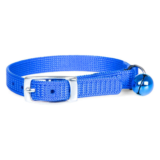 Jeffers Solid Adjustable Nylon Cat Collars - IDCQ - 10"L - Blue - 1