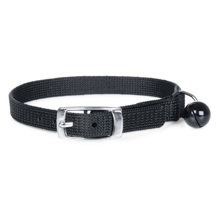 Jeffers Solid Adjustable Nylon Cat Collars - IDCT - 10"L - Black - 7