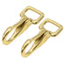 Jeffers Solid Brass Rein Spring Snap with Flat Fixed Eye - IAZ3-2 - 2 Pack - 3