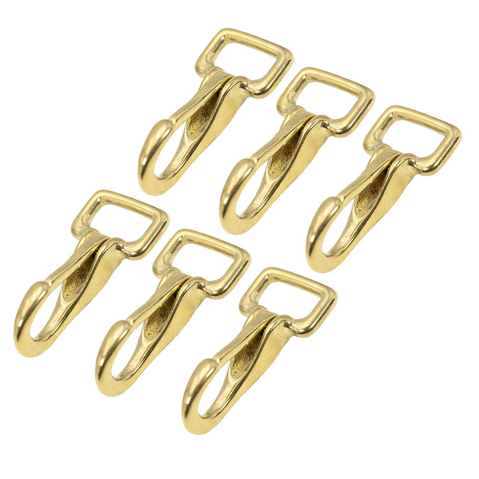 Jeffers Solid Brass Rein Spring Snap with Flat Fixed Eye - IAZ3-6 - 6 Pack - 5