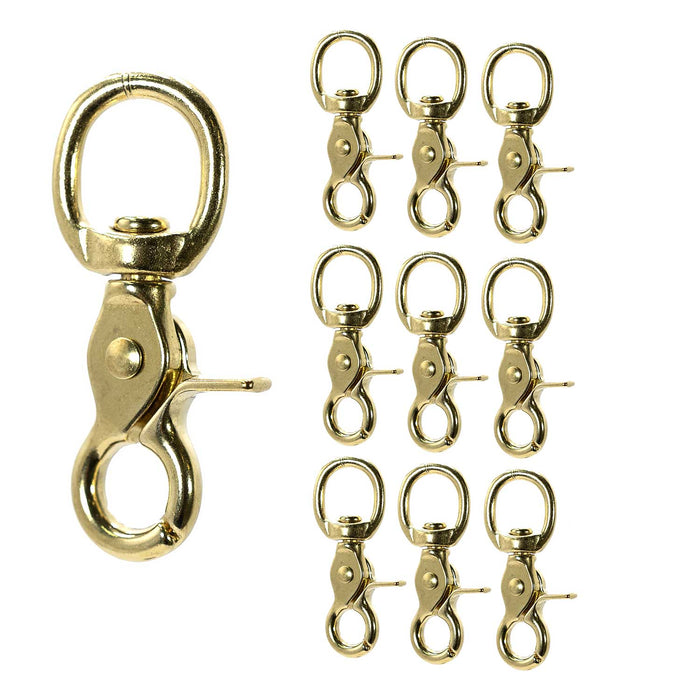 Jeffers Solid Brass Trigger Snap with Round Swivel Eye, 5/8" x 2 - 3/4" - IAAY-10 - 5/8" x 2 - 3/4" - 10 Pack - 6