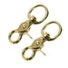 Jeffers Solid Brass Trigger Snap with Round Swivel Eye, 5/8" x 2 - 3/4" - IAAY-2 - 5/8" x 2 - 3/4" - 2 Pack - 3