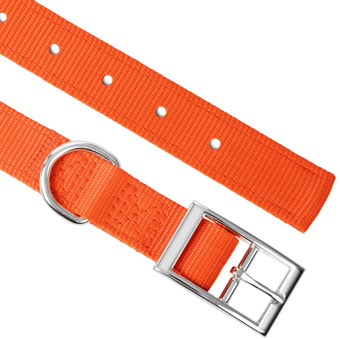 Jeffers Solid Web Nylon Dog Collar - SS5R - 5/8"W x 10"L - Pumpkin - 9