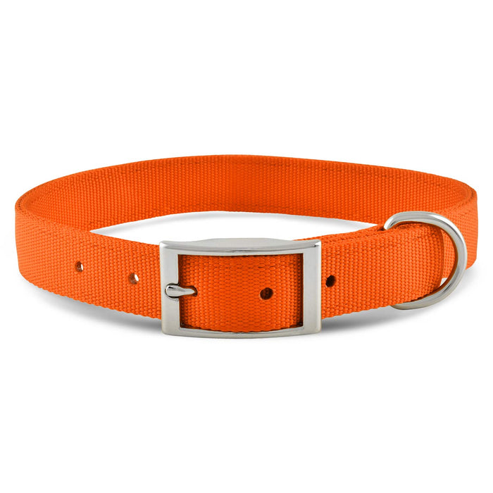 Jeffers Solid Web Nylon Dog Collar - SS5R - 5/8"W x 10"L - Pumpkin - 7