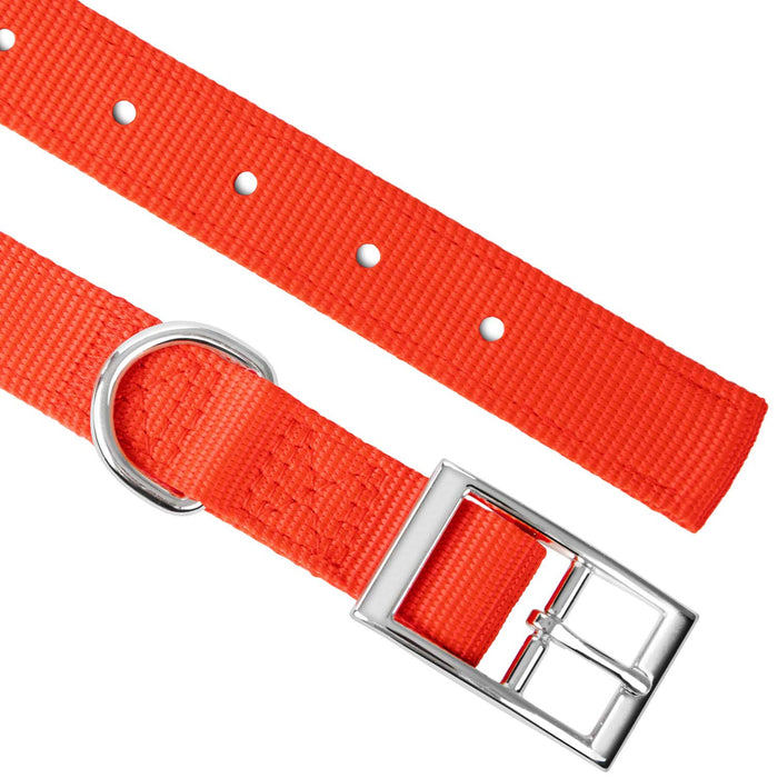 Jeffers Solid Web Nylon Dog Collar - SSO3 - 5/8"W x 10"L - Orange - 37