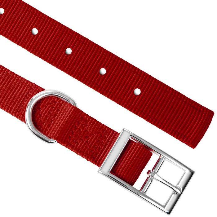 Jeffers Solid Web Nylon Dog Collar - SSWB - 5/8"W x 10"L - Red - 21