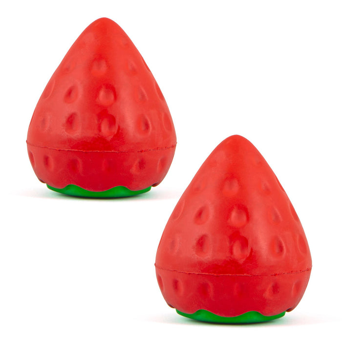 Jeffers Squeaky Strawberry Natural Rubber Dog Dental Chew Toy with Squeaker & Vanilla Scent for Medium Chewers - I7RT-2 - Multi - Small - 2 - 14