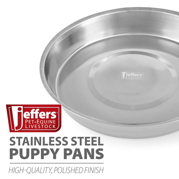 Jeffers Stainless Steel Puppy Pan Food & Water Dish - G3D6 - 3 Quart - 11
