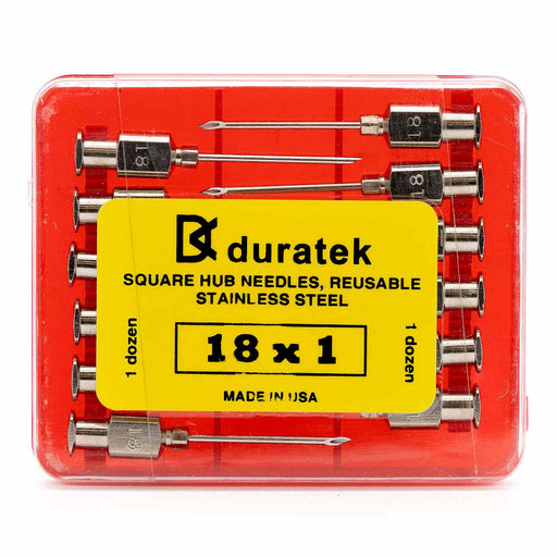 Jeffers Stainless Steel Veterinary Needles, 12 Pack - I3G9 - 18ga x 1" - 15