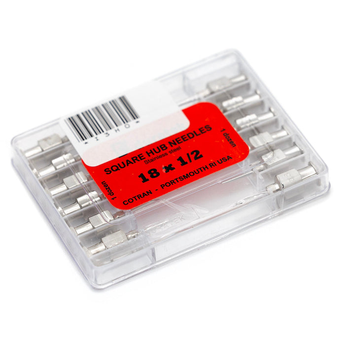Jeffers Stainless Steel Veterinary Needles, 12 Pack - I3H0 - 18ga x 1/2" - 11