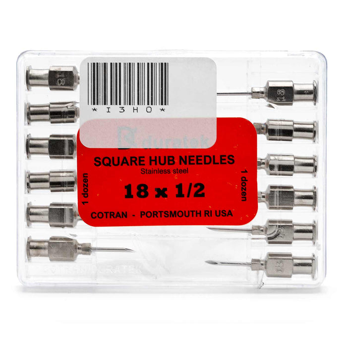 Jeffers Stainless Steel Veterinary Needles, 12 Pack - I3H0 - 18ga x 1/2" - 10