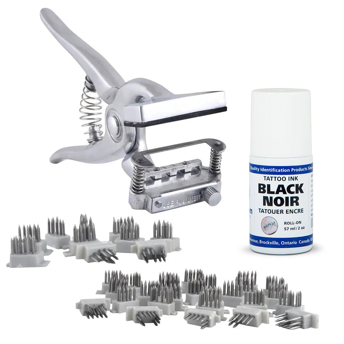 Jeffers Standard Tattoo Outfit with Roll - On Ink for Cattle & Livestock - JIS4-2KIT - Ear Release - NO Revolving Head - 7