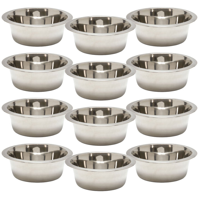 Jeffers Standard - Weight Stainless Steel Food & Water Pet Bowls - G3F1-12 - 1 Pint - 12 Pack - 16