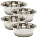 Jeffers Standard - Weight Stainless Steel Food & Water Pet Bowls - G3F1-4 - 1 Pint - 4 Pack - 17
