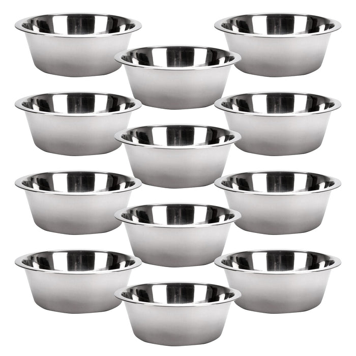 Jeffers Standard - Weight Stainless Steel Food & Water Pet Bowls - G3F2-12 - 2 Quart - 12 Pack - 22
