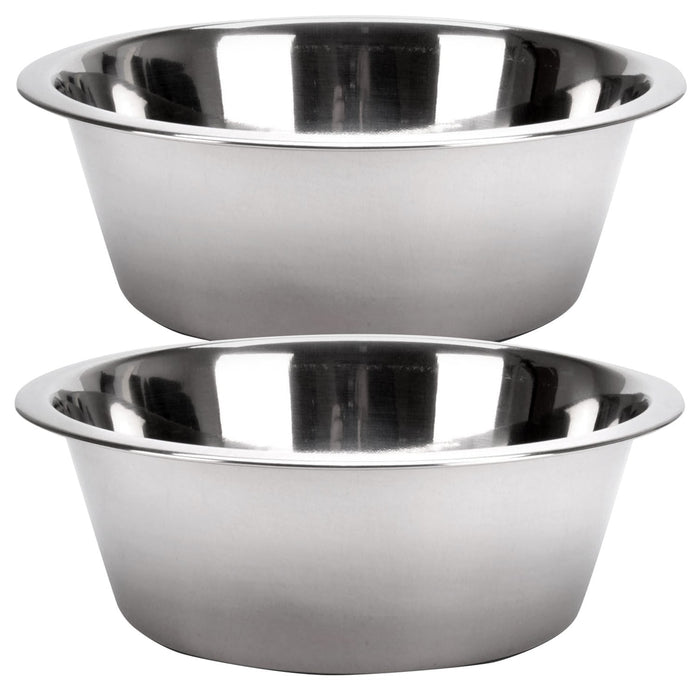 Jeffers Standard - Weight Stainless Steel Food & Water Pet Bowls - G3F2-2 - 2 Quart - 2 Pack - 24