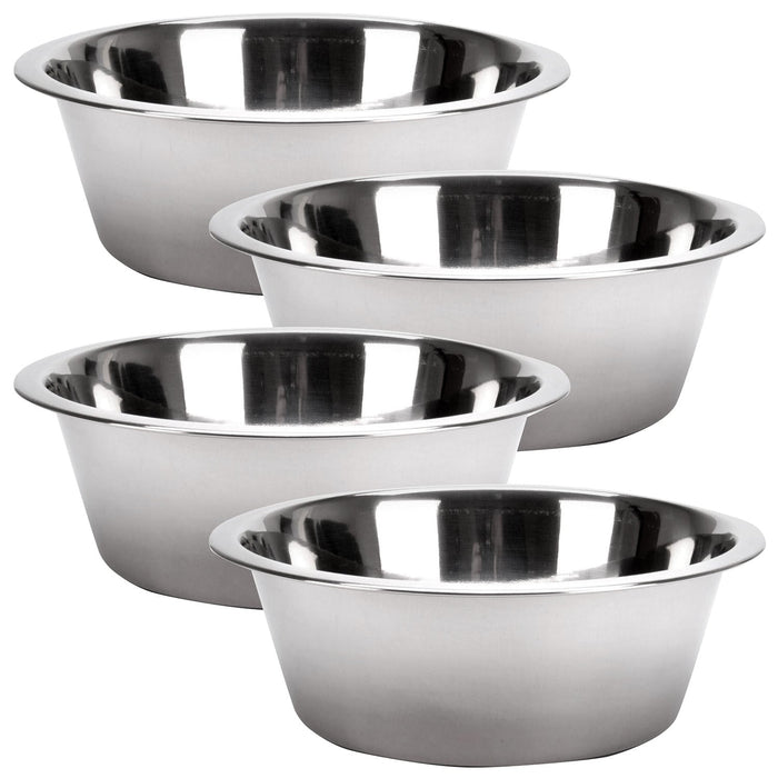 Jeffers Standard - Weight Stainless Steel Food & Water Pet Bowls - G3F2-4 - 2 Quart - 4 Pack - 23