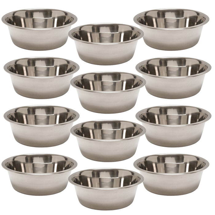 Jeffers Standard - Weight Stainless Steel Food & Water Pet Bowls - G3F3-12 - 3 Quart - 12 Pack - 25