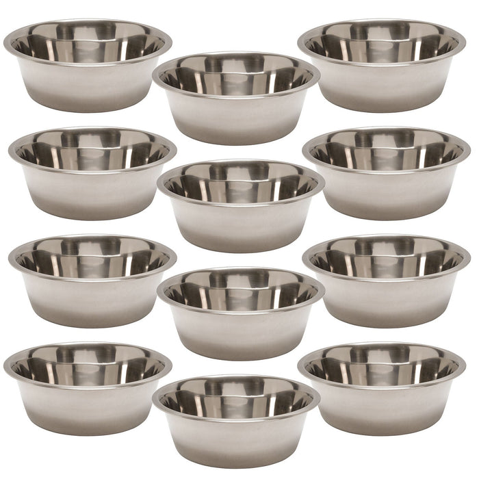Jeffers Standard - Weight Stainless Steel Food & Water Pet Bowls - G3F4-12 - 5 Quart - 12 Pack - 18