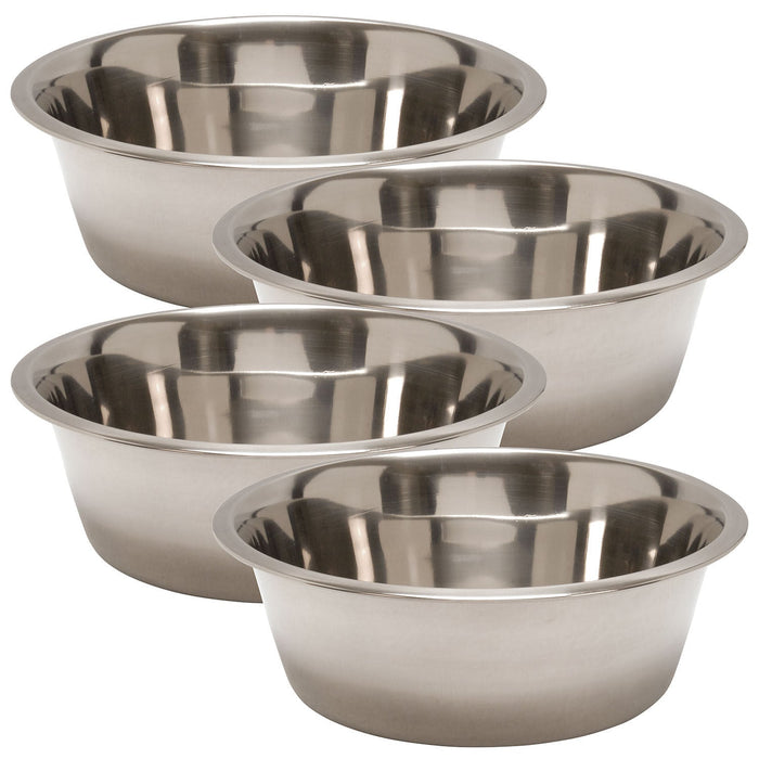 Jeffers Standard - Weight Stainless Steel Food & Water Pet Bowls - G3F4-4 - 5 Quart - 4 Pack - 19
