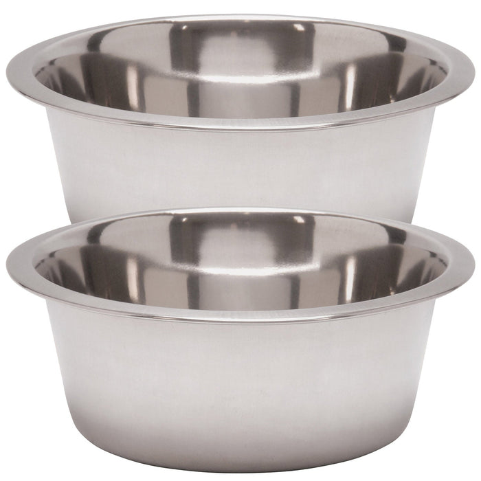 Jeffers Standard - Weight Stainless Steel Food & Water Pet Bowls - G3SS-2 - 1 Quart - 2 Pack - 30