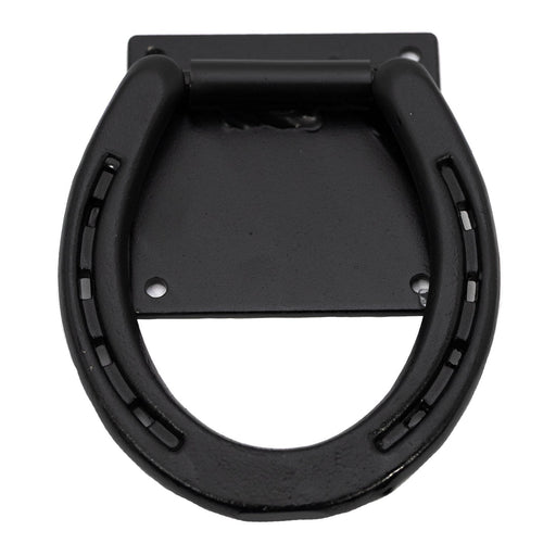 Jeffers Steel Horseshoe Cross Tie Rings for Barn & Stall Use - IA6R - Black - Each - 1