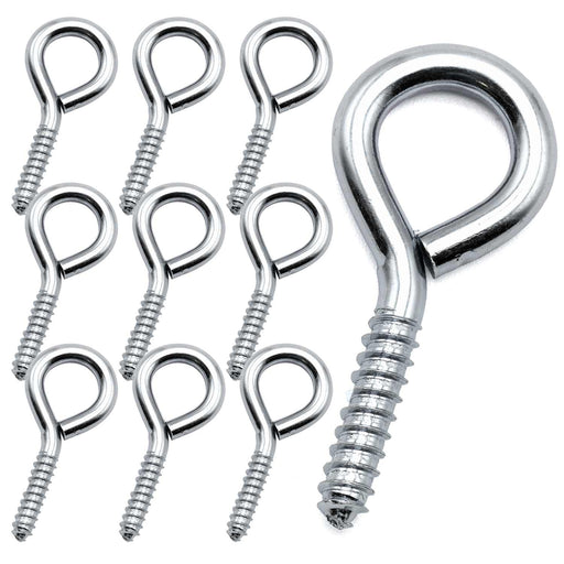 Jeffers Steel Wire Eye Hook Screws for Barn & Stable, 10 Pack - IACW - 1