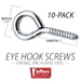 Jeffers Steel Wire Eye Hook Screws for Barn & Stable, 10 Pack - IACW - 3