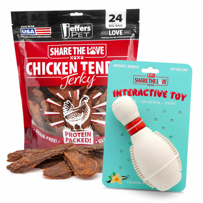 Jeffers Stuffable Dog Chew Toys with Chicken Breast Jerky Treats Kit - JEF2RJ-QS-KIT - (1) Bowling Pin - 1 ct - 6