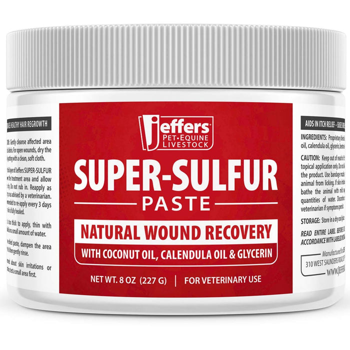 Jeffers Super - Sulfur Skin & Wound Healing Paste for Pets, Horses, & Livestock - JEZTY - 8 oz - 6