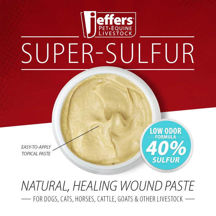 Jeffers Super - Sulfur Skin & Wound Healing Paste for Pets, Horses, & Livestock - JEZTY - 8 oz - 2
