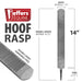 Jeffers Tanged Steel Hoof Rasp – Durable 10" & 14" Rasp for Horses, Ponies, Minis, Goats, and Sheep - IAA6 - 14"L - 6