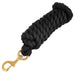 Jeffers Twisted Solid Cotton Horse Lead Ropes with Brass Bolt Snap, 10' L - IATH - Black - 10