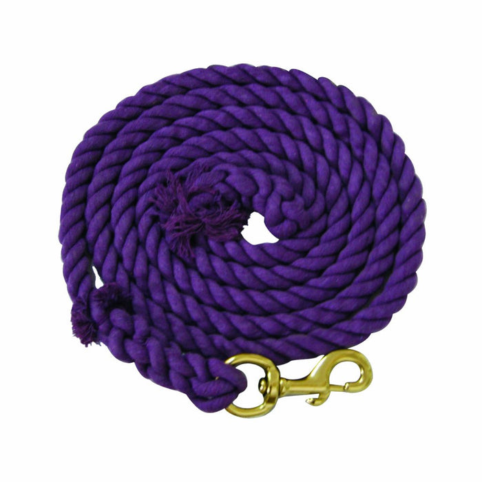 Jeffers Twisted Solid Cotton Horse Lead Ropes with Brass Bolt Snap, 10' L - IAU6 - Purple - ¾"D x 10'L - 1 - 19