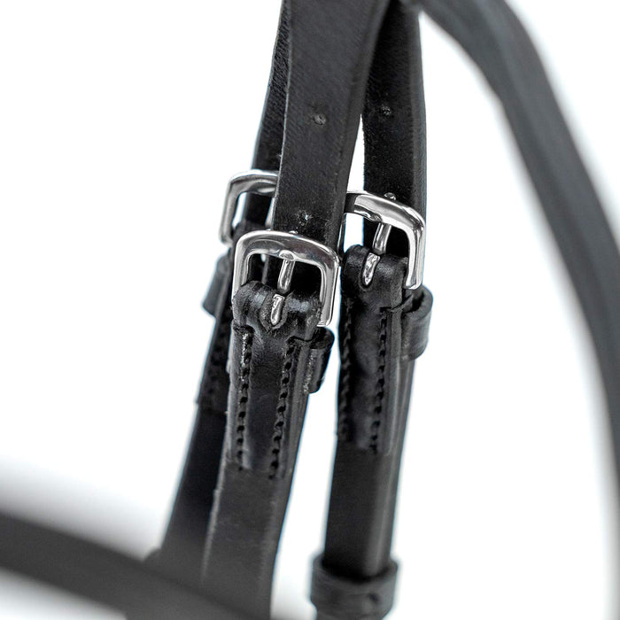 Jeffers Uniquely English "Aachen" Leather Dressage Bridle with Reins for Horses - JEF14F - Black - Cob - 1 - 4