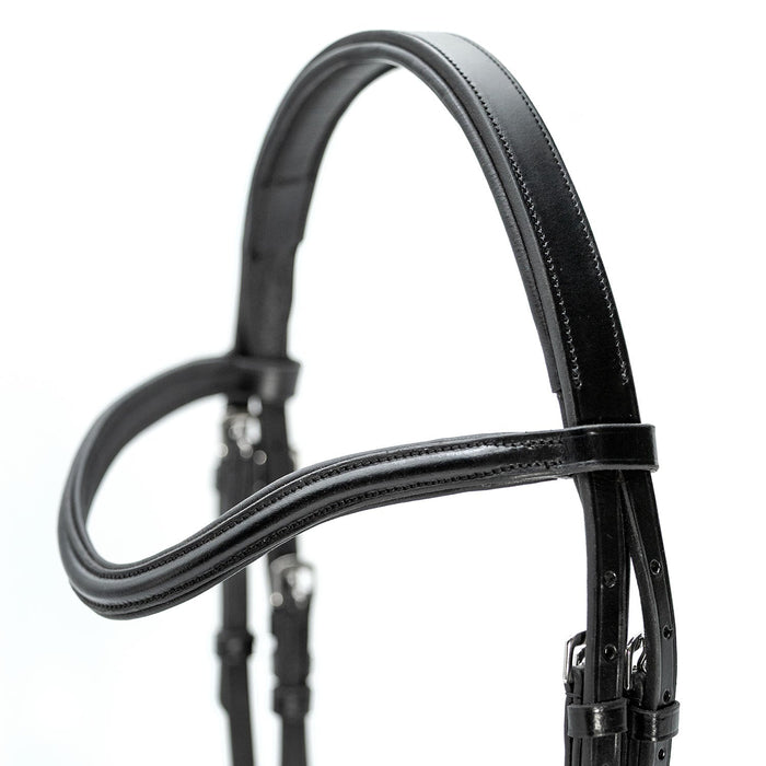 Jeffers Uniquely English "Aachen" Leather Dressage Bridle with Reins for Horses - JEF14F - Black - Cob - 1 - 3
