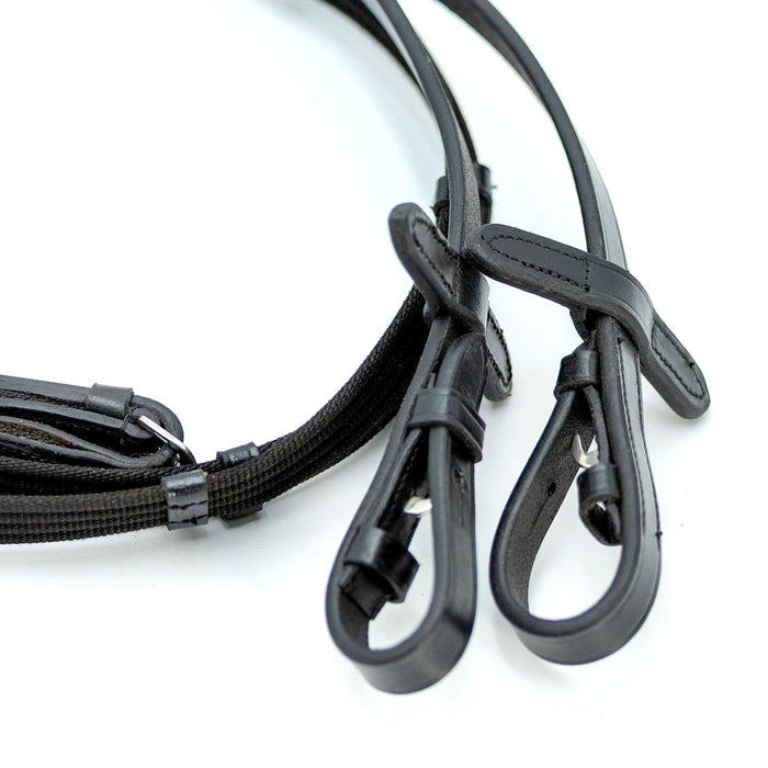 Jeffers Uniquely English "Aachen" Leather Dressage Bridle with Reins for Horses - JEF14F - Black - Cob - 1 - 6