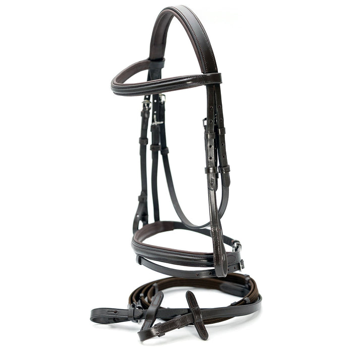 Jeffers Uniquely English "Blenheim" Leather Jumping Bridle for Horses - JEF14P - Havana - Cob - 1 - 1