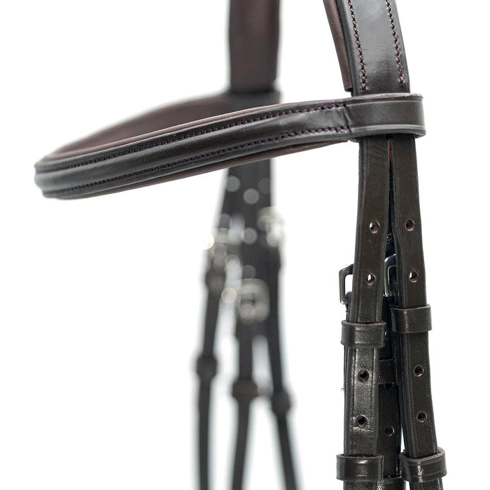Jeffers Uniquely English "Blenheim" Leather Jumping Bridle for Horses - JEF14P - Havana - Cob - 1 - 2