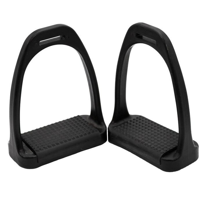 Jeffers Uniquely English Composite Stirrup Irons - IA6W - Black - 4.5" - Pair - 3