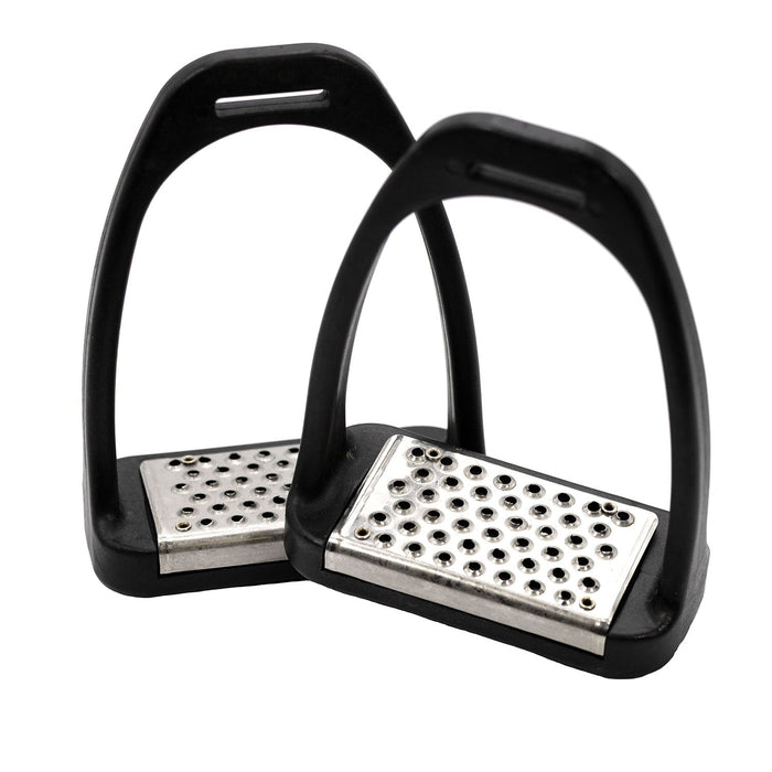 Jeffers Uniquely English Composite Stirrup Irons with Stainless Steel Pads - IA6T - Black - 4.5" - Pair - 1